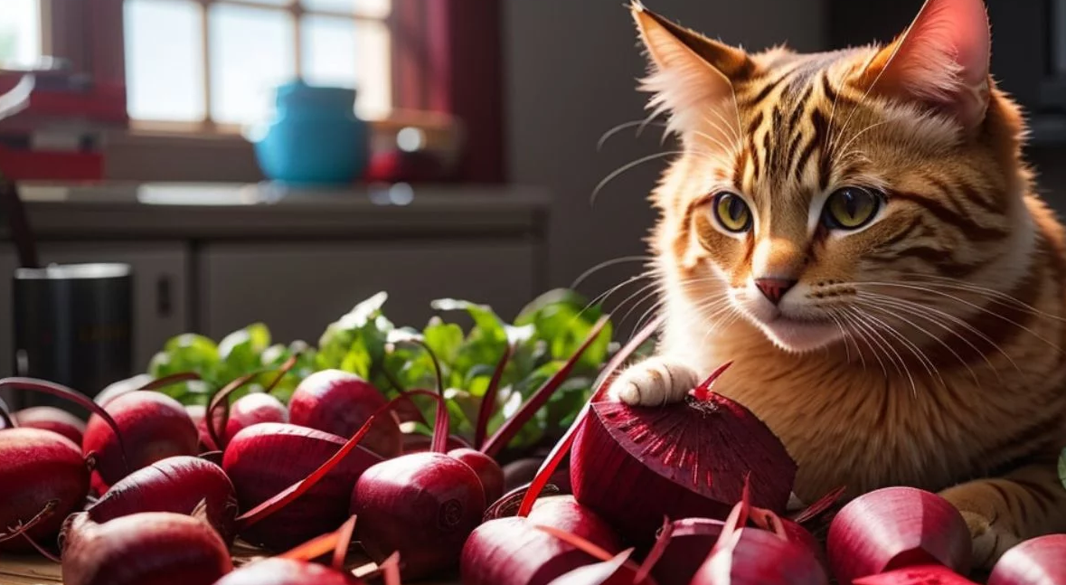 Image of chopped radishes suitable for cat consumption